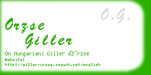 orzse giller business card